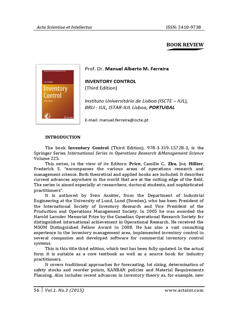 Book Review: Inventory Control Insights | PDF | Science
