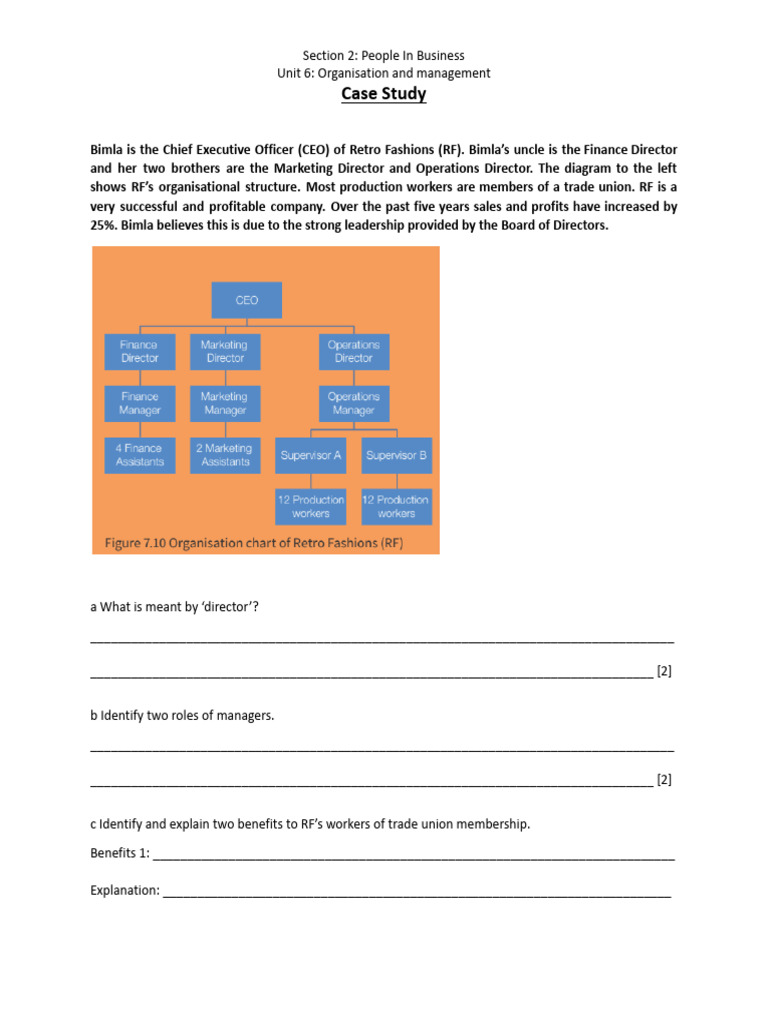 RF Case Study: Leadership & Structure | PDF | Business Economics ...