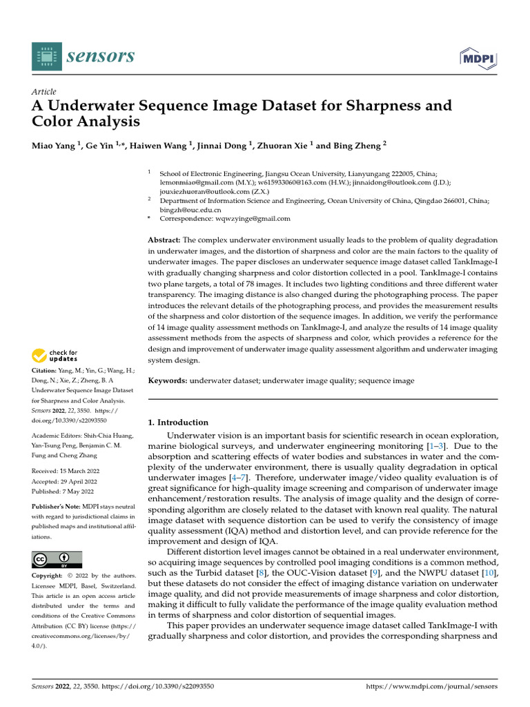Underwater Image Dataset for Quality Analysis | PDF | Contrast (Vision ...