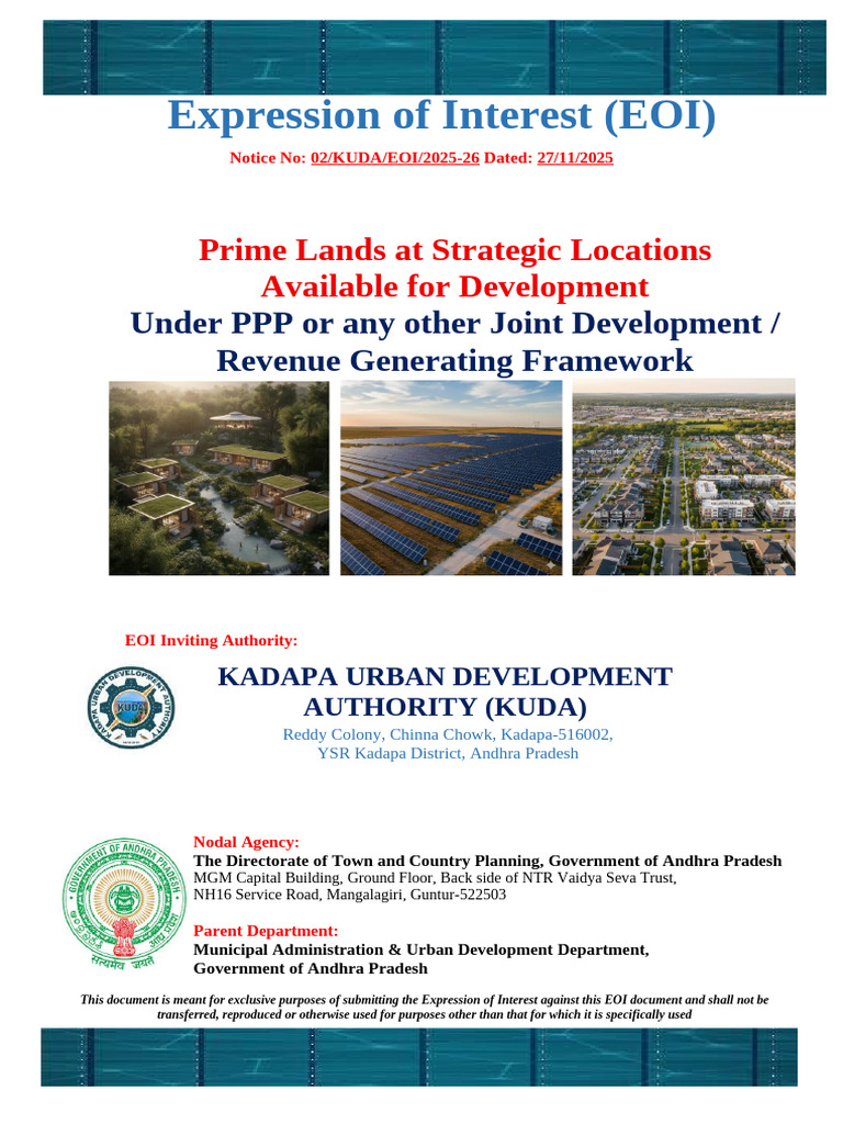 KUDA EOI for Prime Land Development | PDF | Legal Liability | Public ...