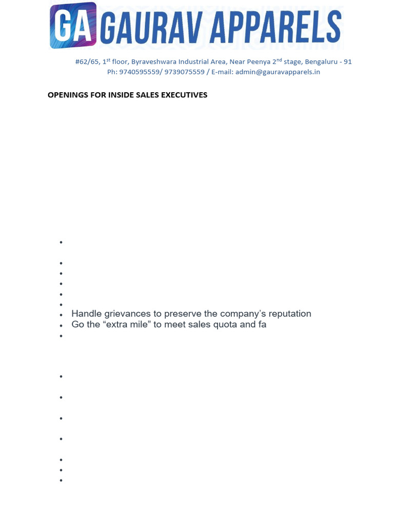 Inside Sales | PDF