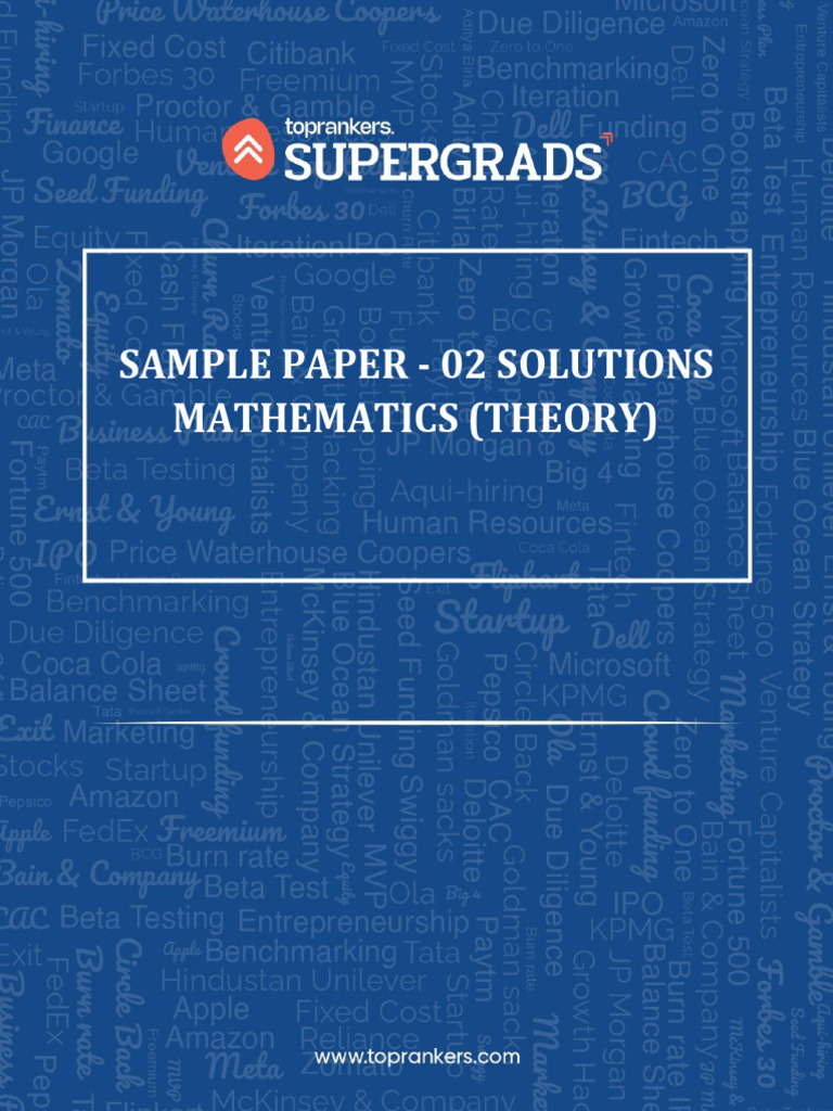 Mathematics Sample Paper Solutions | PDF | Mathematics | Mathematical ...