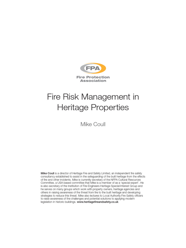 Fire Risk Managment in Heritage Buildings (FPA) | PDF | Wall | Basement