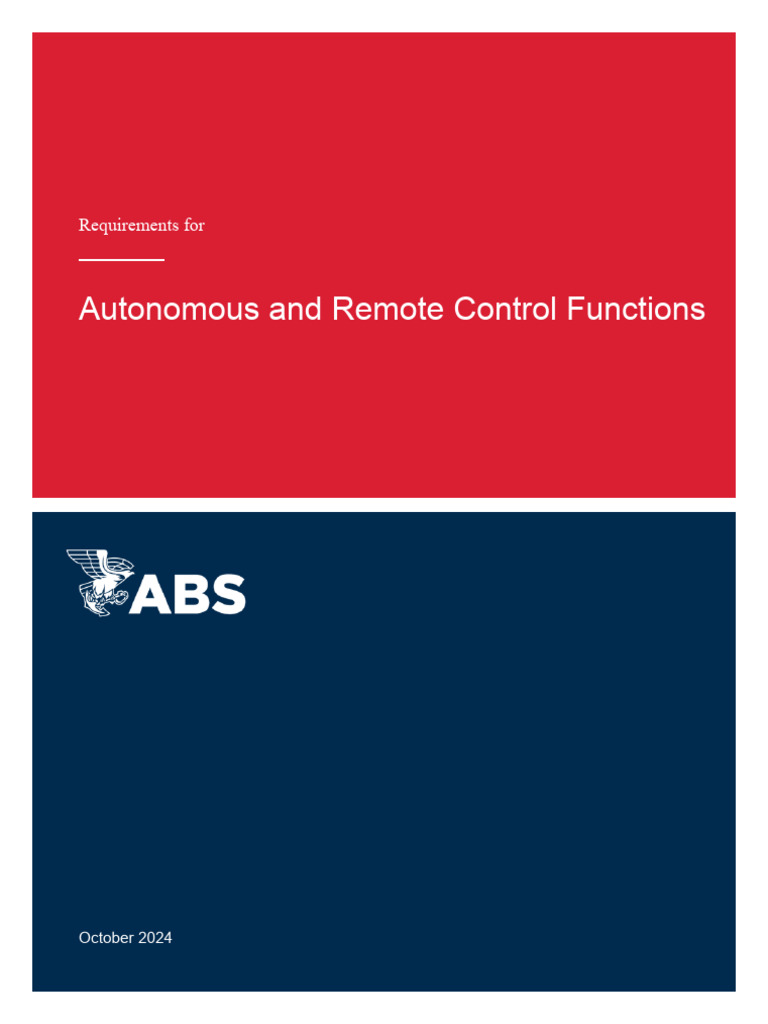 Autonomous and Remote Control Functions: Requirements For | PDF ...