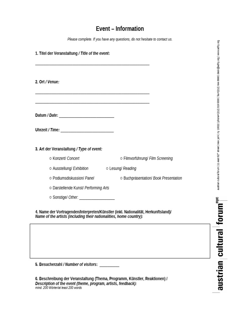 Post-Event Information Template | PDF