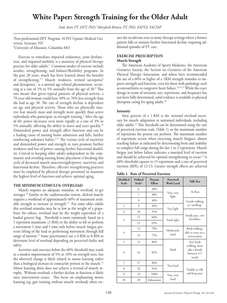 Strength Training for Older Adults | PDF | Strength Training | Physical ...