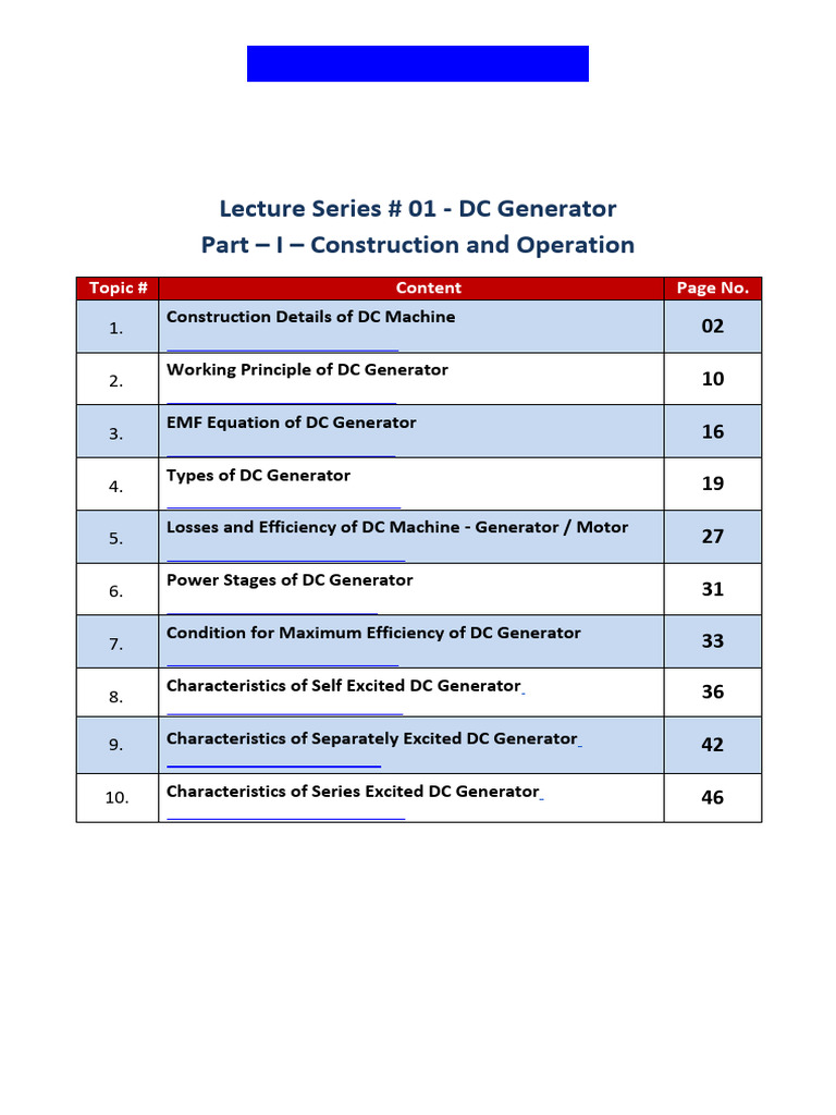 DC Generator Construction and Operation | PDF | Electric Generator ...