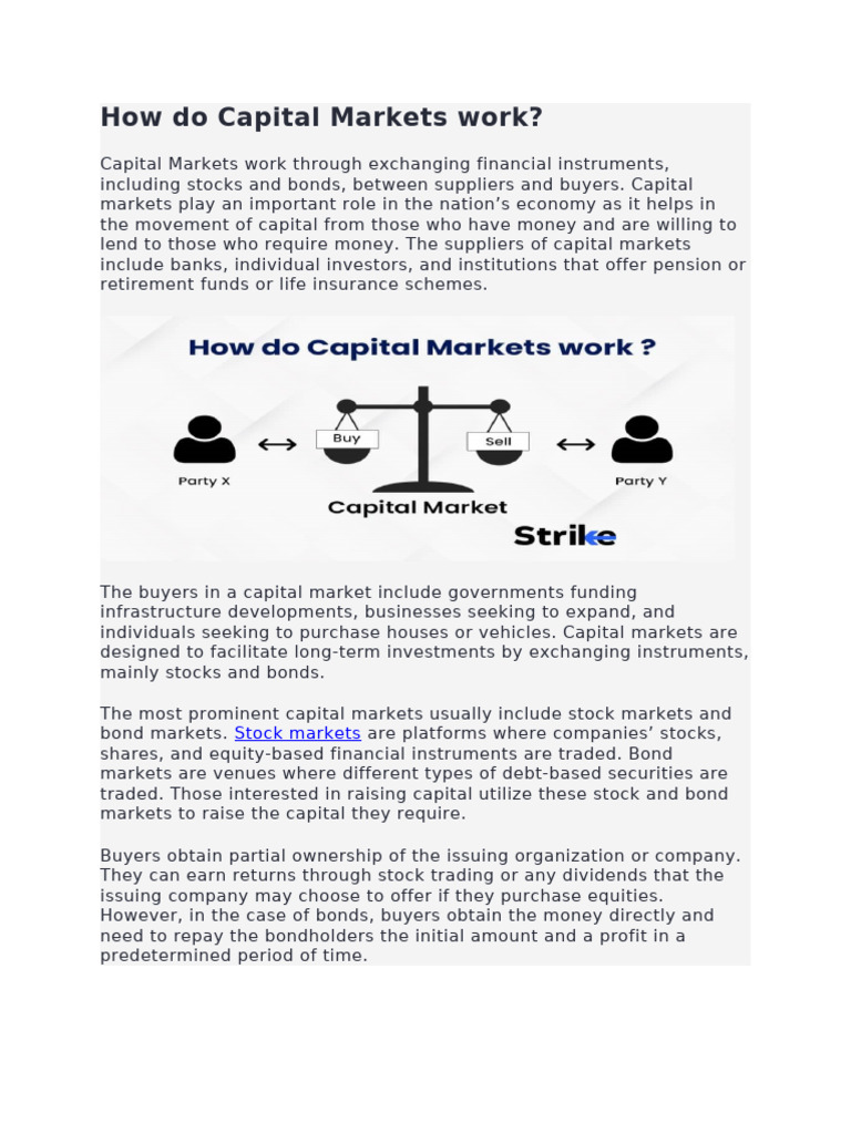 Understanding Capital Markets Explained | PDF | Bonds (Finance ...