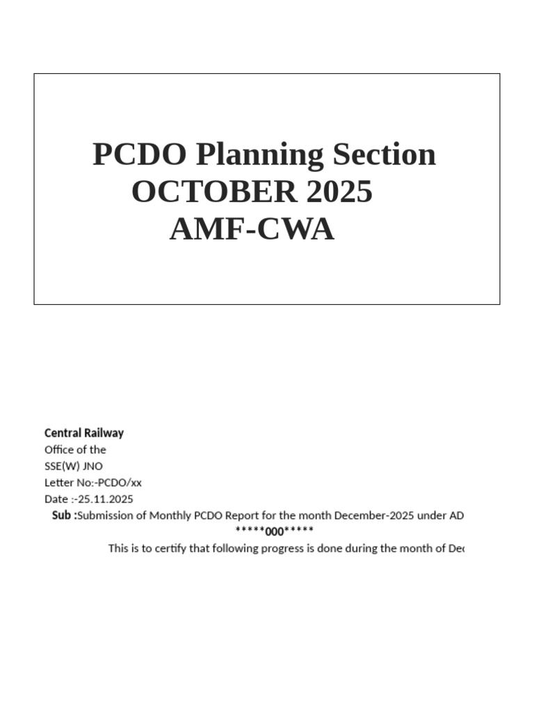 Monthly PCDO Report - December 2025 | PDF