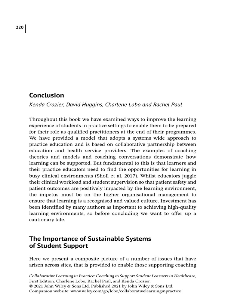 Collaborative Learning in Practice - 2021 - Lobo - Conclusion | PDF ...