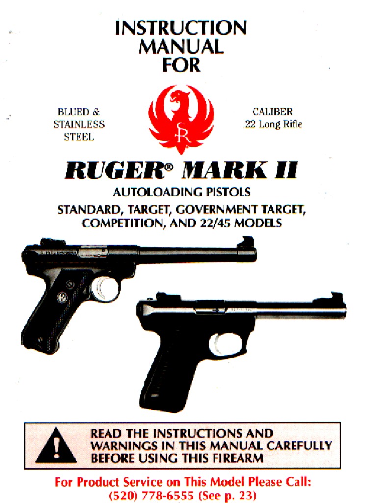 Firearms Manual Ruger Mark Ii Pistol