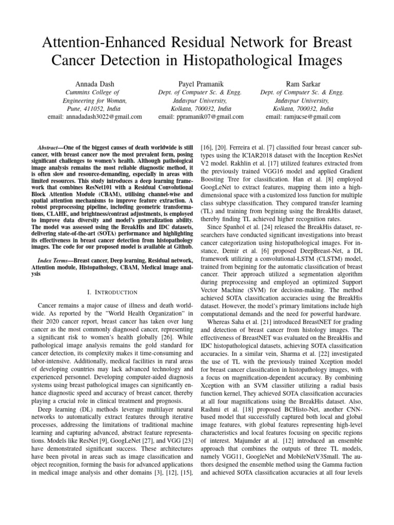 Breast Cancer Detection with Attention ResNet | PDF | Deep Learning ...