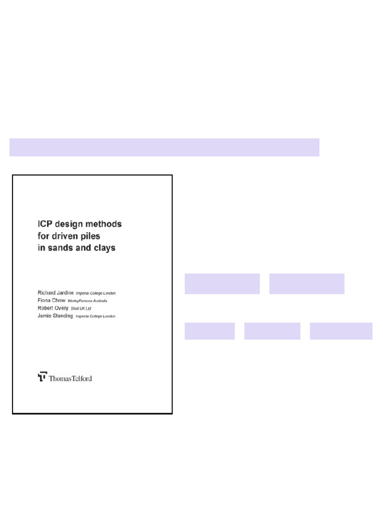 ICP Design Methods For Driven Piles in Sands and Clays 2nd Ed Edition ...