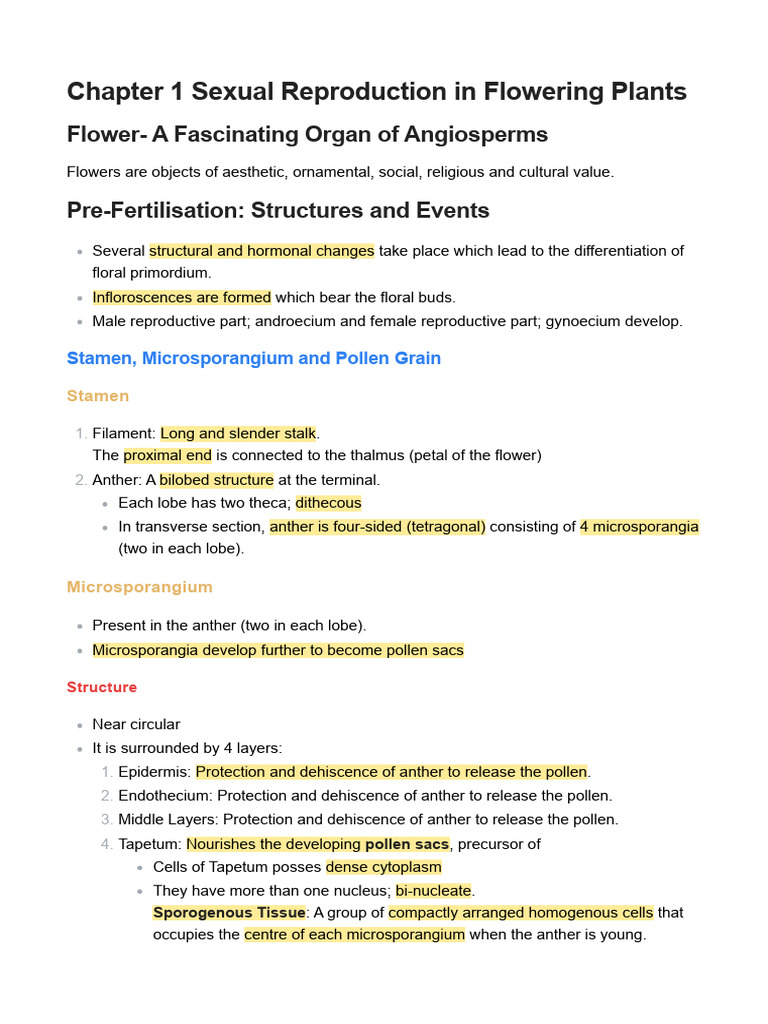 Sexual Reproduction in Flowering Plants | PDF | Seed | Flowers