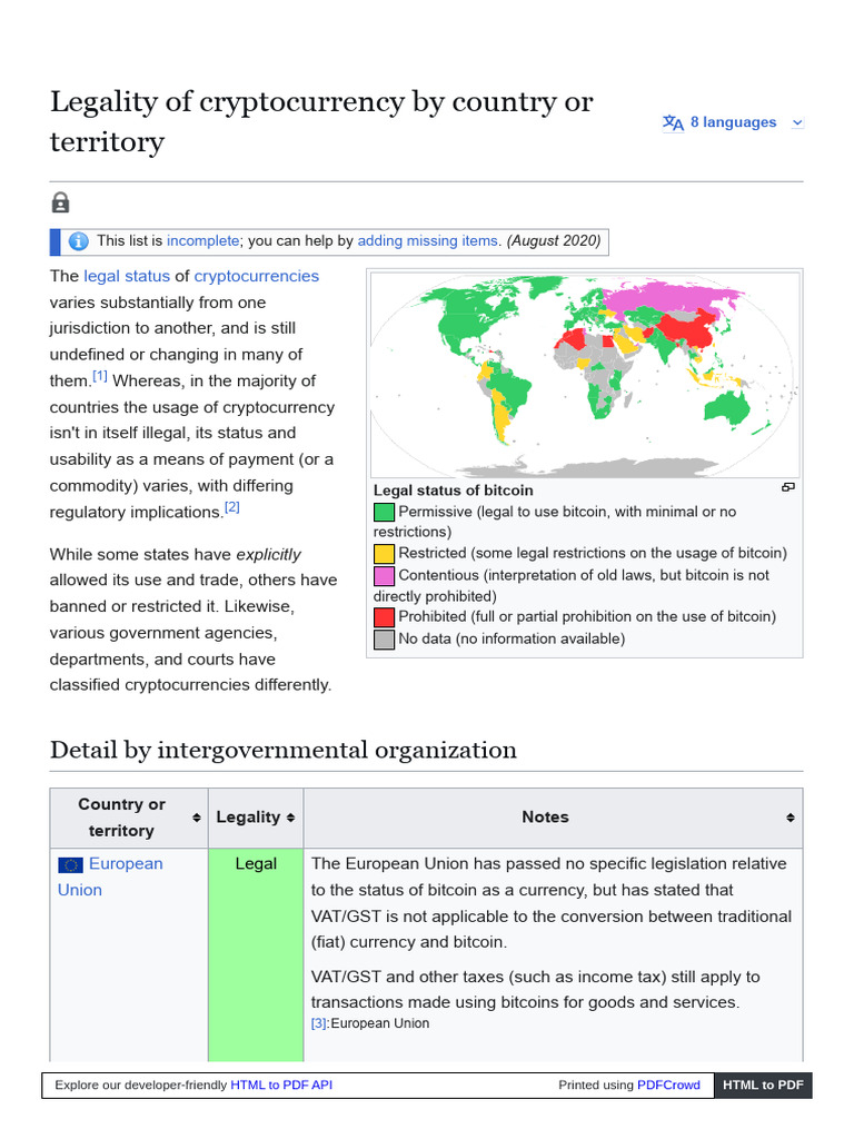 Legality of Cryptocurrency Worldwide | PDF | Cryptocurrency | Bitcoin