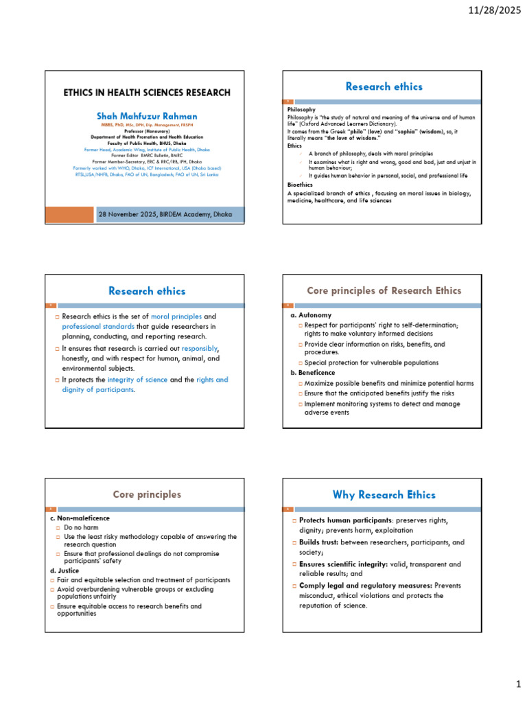 Research Ethics in Health Sciences | PDF | Institutional Review Board ...