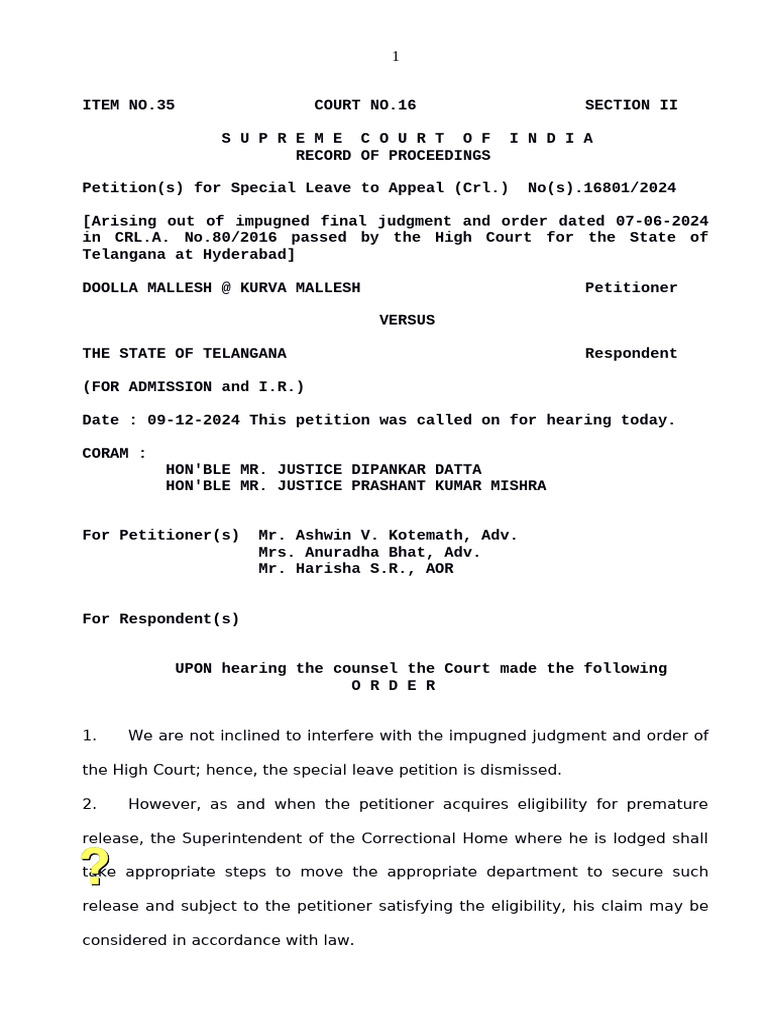 SLP (Criminal) 16801 - 2024 (09-12-2024) | PDF