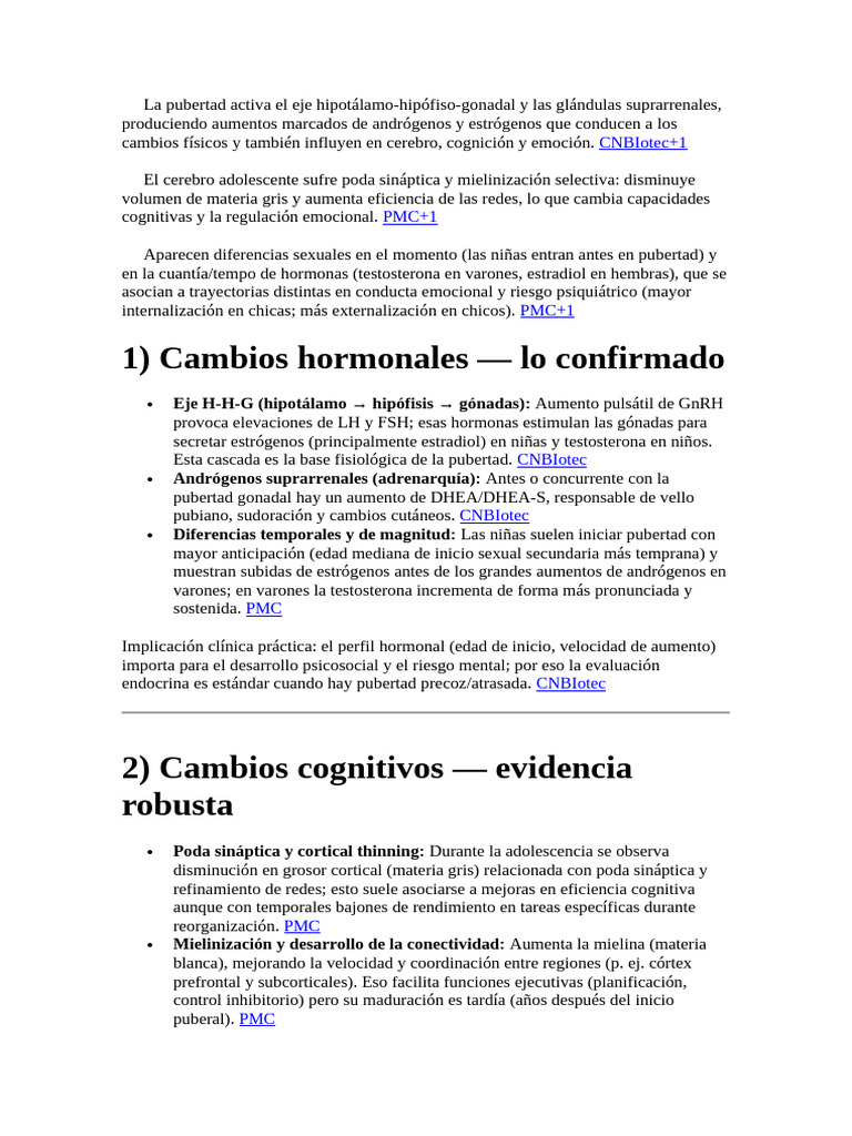 Cambios hormonales y emocionales en la pubertad | PDF | Testosterona ...