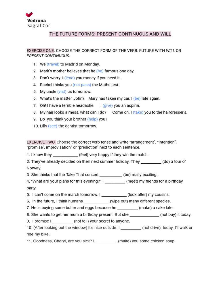 Future Exercises 2 | PDF