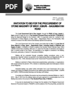 Invitation To Bid For The Procurement of Stone Masonry of Brgy. Igburi - Bagumbayan Road