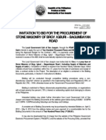 Invitation To Bid For The Procurement of Stone Masonry of Brgy. Igburi - Bagumbayan Road