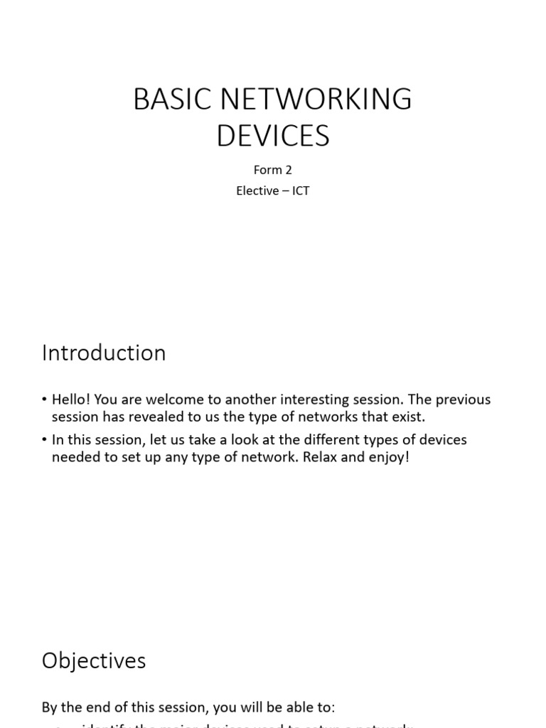Essential Networking Devices Explained | PDF | Transmission Medium ...