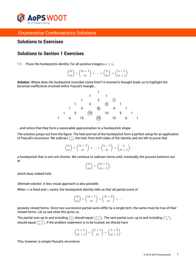 Enumerative Combinatorics Exercise Solutions | PDF | Combinatorics ...