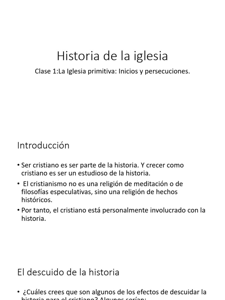Historia de la Iglesia Primitiva: Inicios y Persecuciones | PDF ...