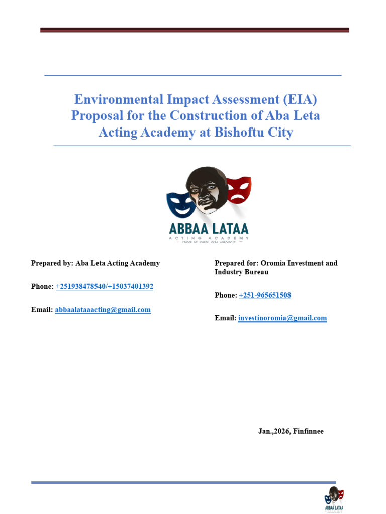 EIA Proposal for Aba Leta Academy | PDF | Environmental Impact ...