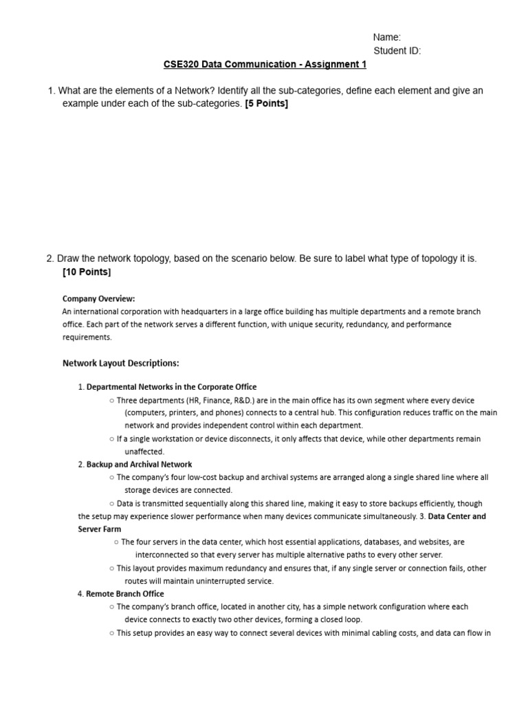 CSE320 Data Communication Assignment 1 | PDF | Computer Network | Port ...