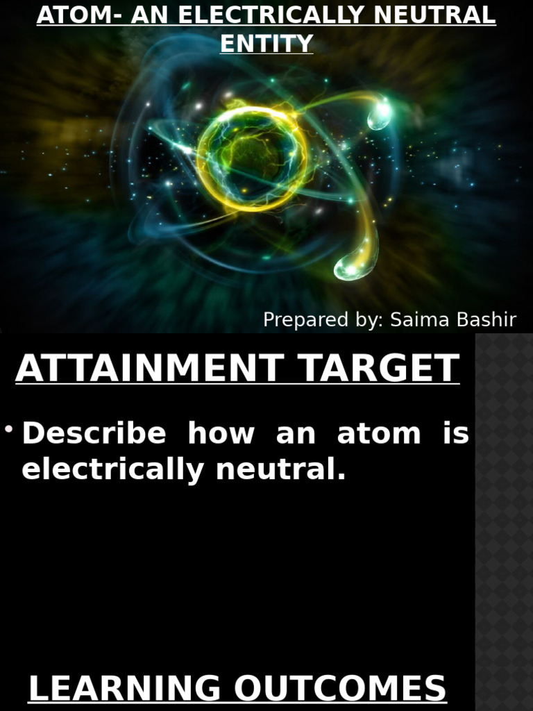 Atom-An Electrically Neutral Entity | PDF