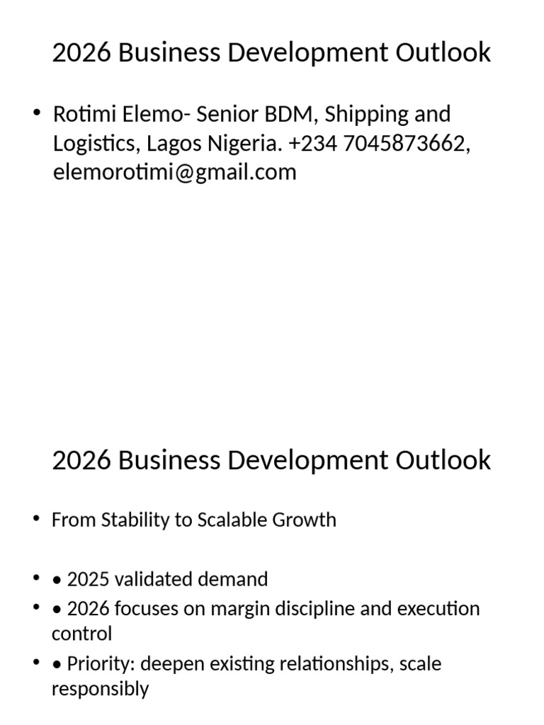 2026 Business Development Strategy Overview | PDF