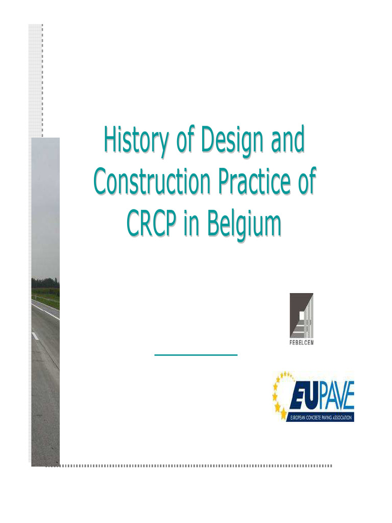 CRCP Design History in Belgium | PDF | Concrete | Road Surface