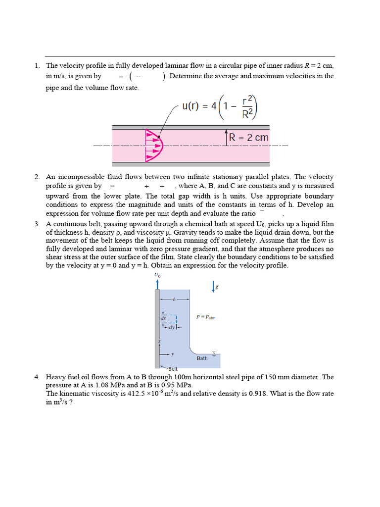 Practice Sheet 10 Viscous Flow | PDF | Fluid Dynamics | Viscosity