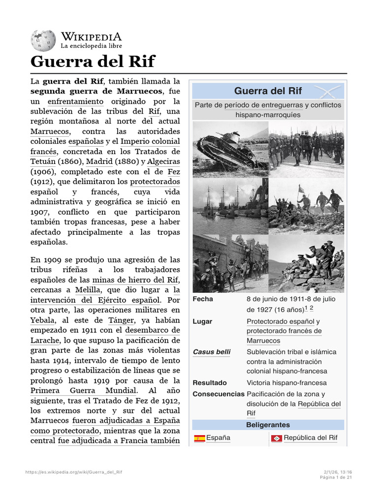 Guerra del Rif: Conflicto Hispano-Marroquí | PDF | Militares de españa ...