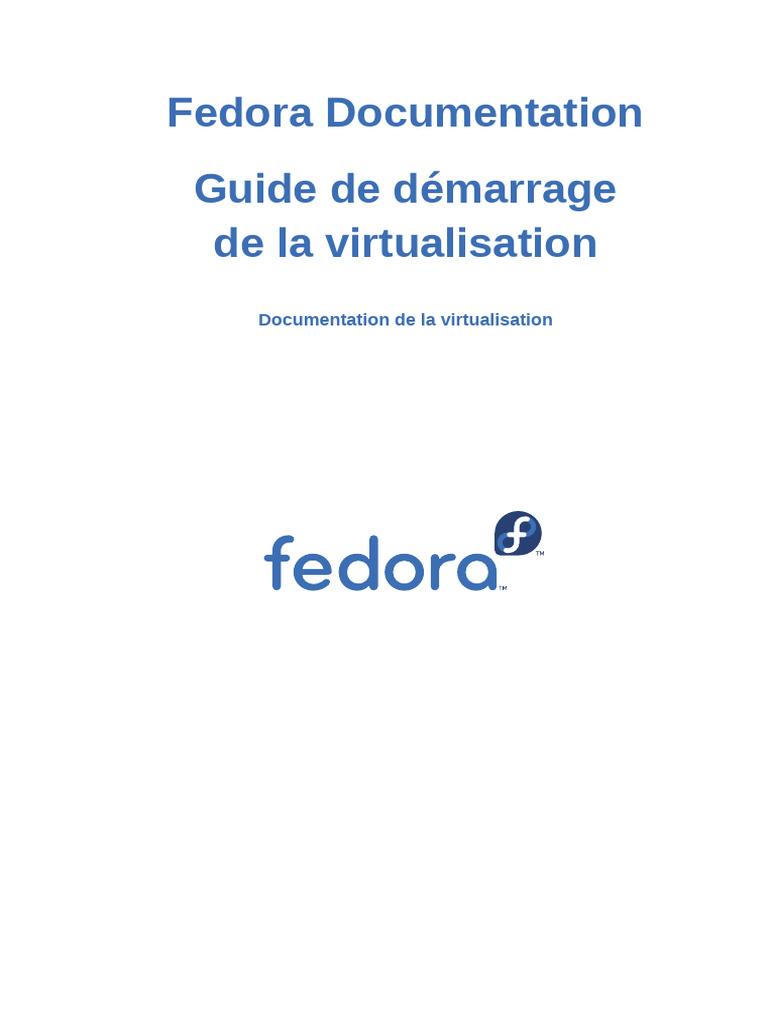 Guide de démarrage à la virtualisation Fedora | PDF | Machine virtuelle ...
