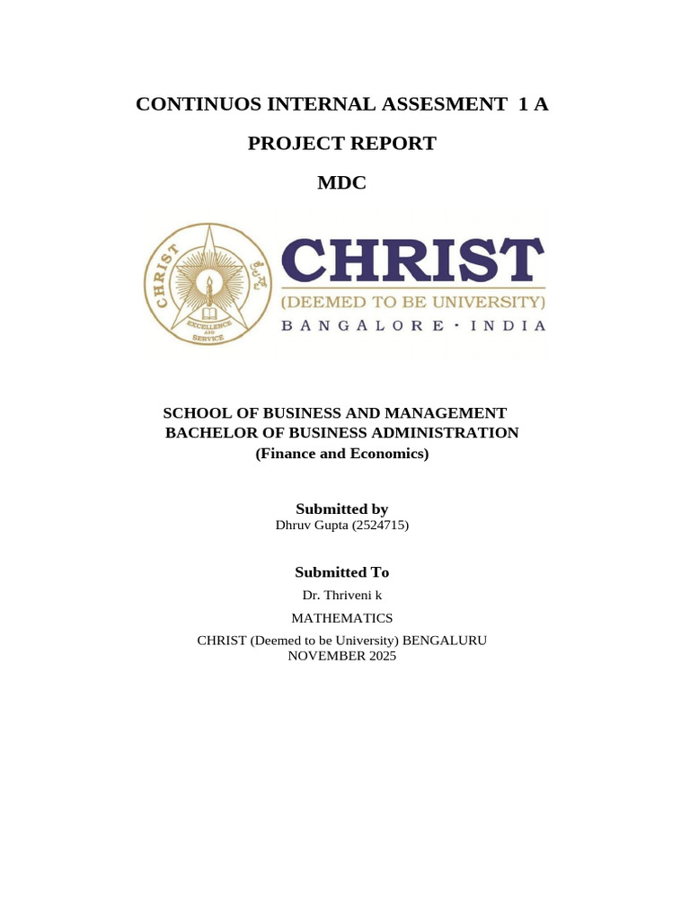 Continuous Internal Assessment Report | PDF