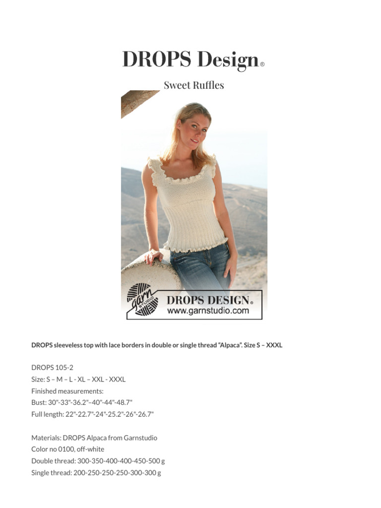 Sweet Ruffles: DROPS 105-2 - Free Knitting Patterns by DROPS Design ...