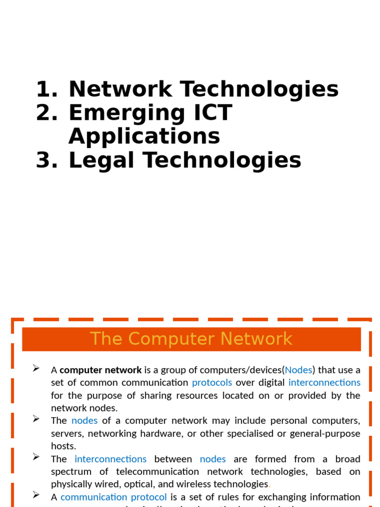Lecture 2 Network Technologies and Emerging ICT Applications | PDF ...