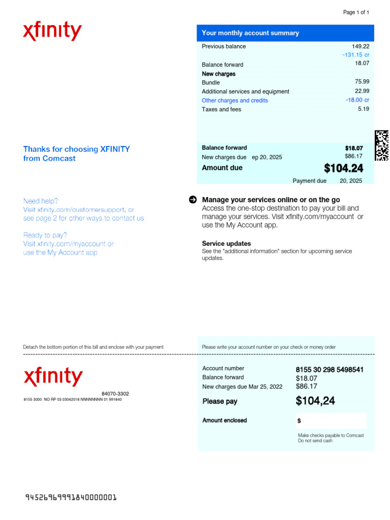 Comcast Bill Payment Instructions | PDF | Service Industries ...