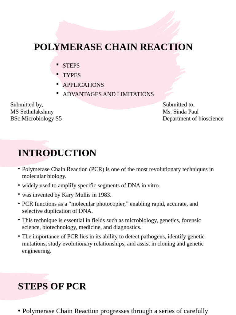 Polymerase Chain Reaction | PDF | Polymerase Chain Reaction | Reverse ...
