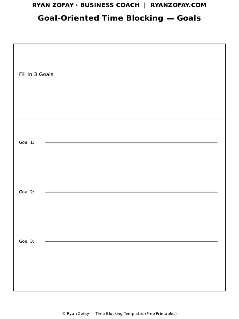 Goal Oriented Time Block 2page | PDF