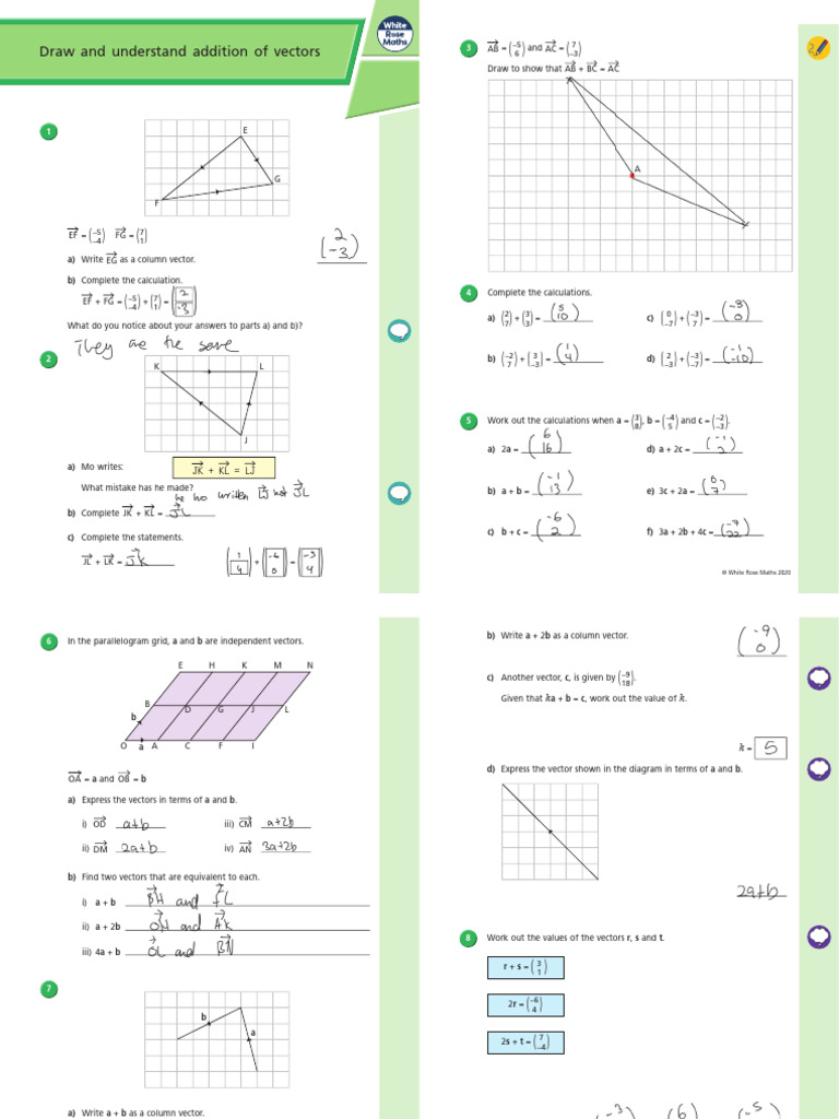 Understanding Vector Addition and Calculations | PDF