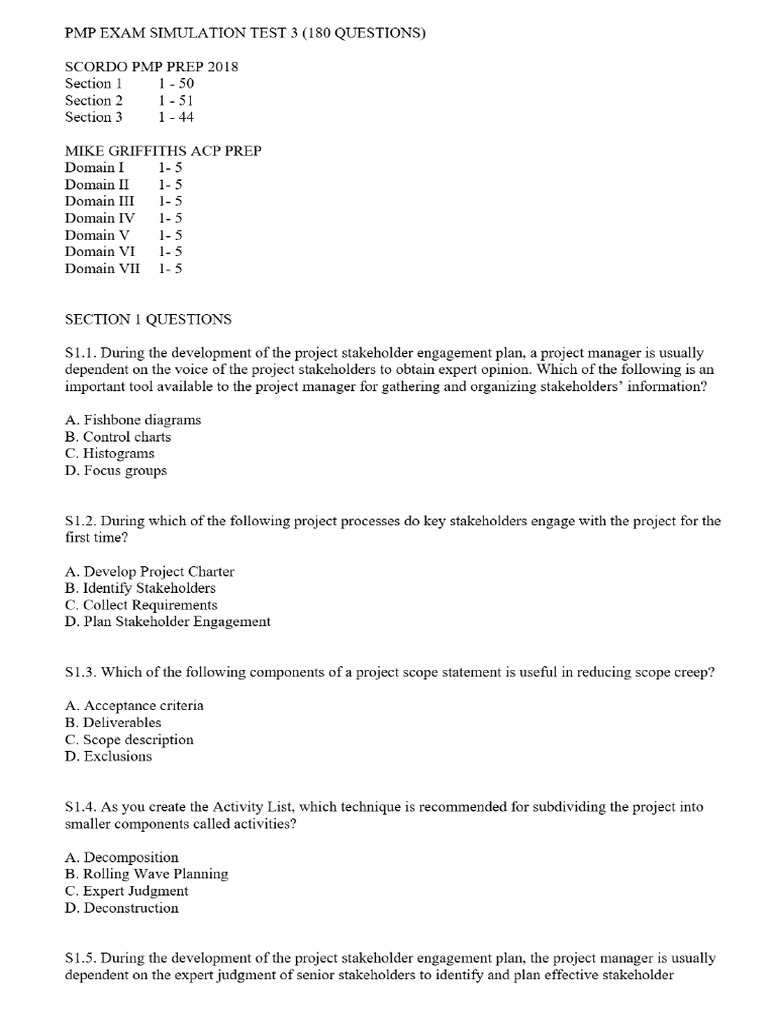 20221215 PMP Simulation Test 3 | PDF