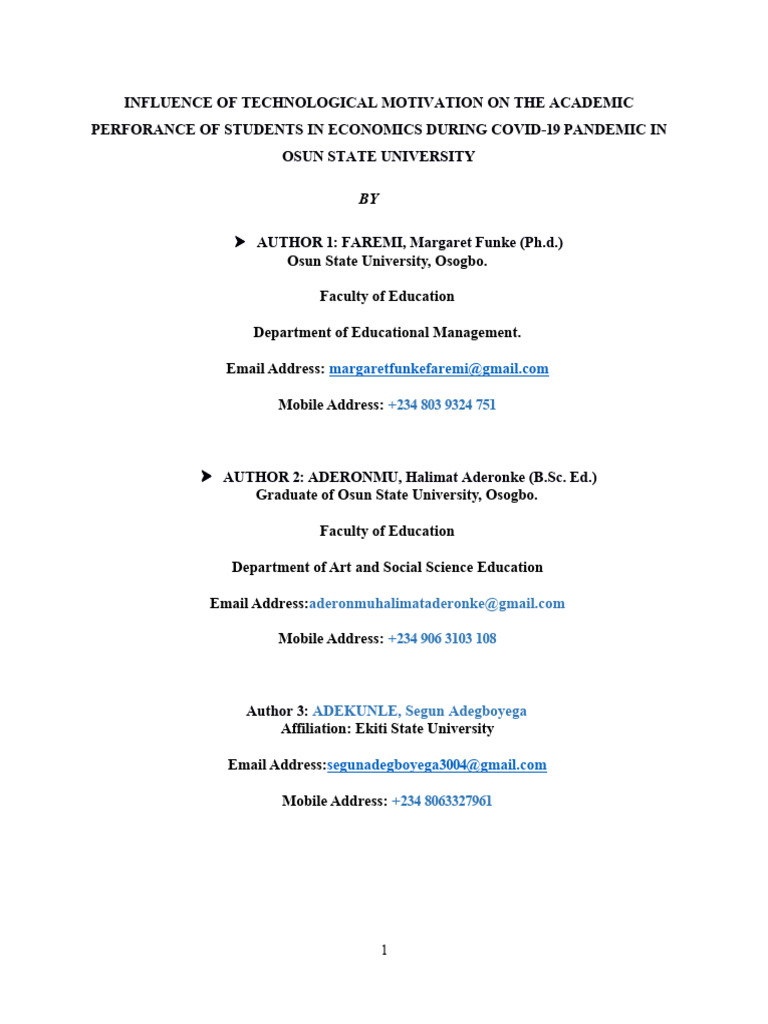 2 Publication Paper Halimat Project Edit 1 1 | PDF | Educational ...
