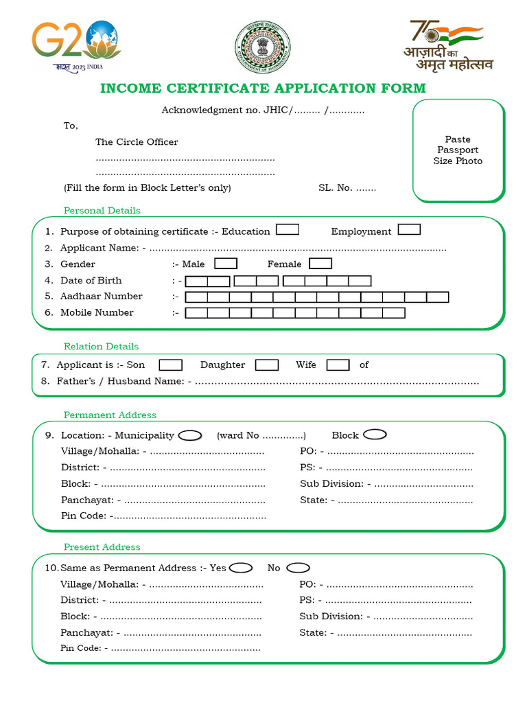 Income Certificate Application Form 5 | PDF | Chess Openings | Chess