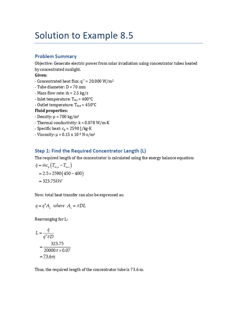 Solution To Example 8 5&8 6 | PDF | Heat Transfer | Scientific Phenomena