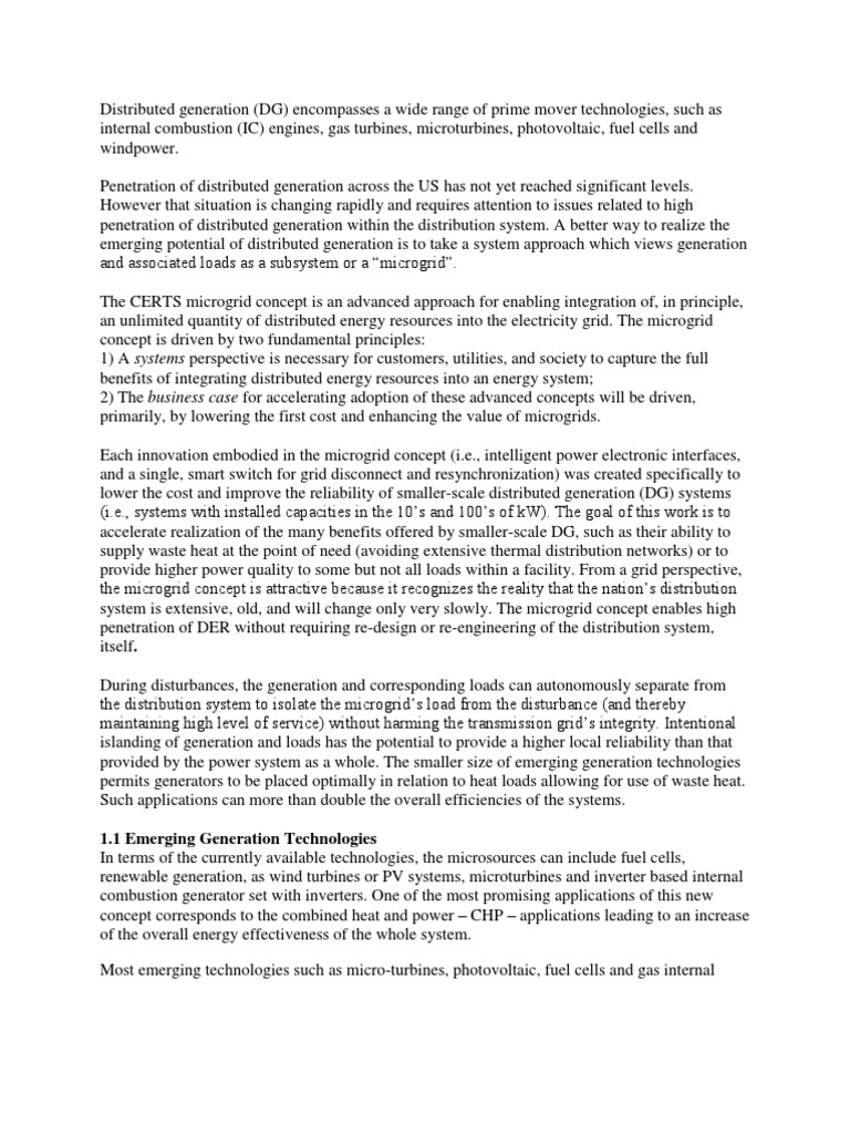 Distributed Generation Pdf Distributed Generation Electricity