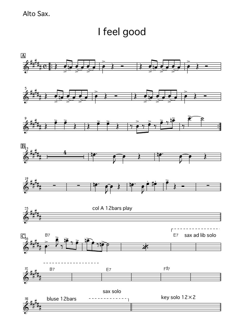 I Feel Good Alto Sax