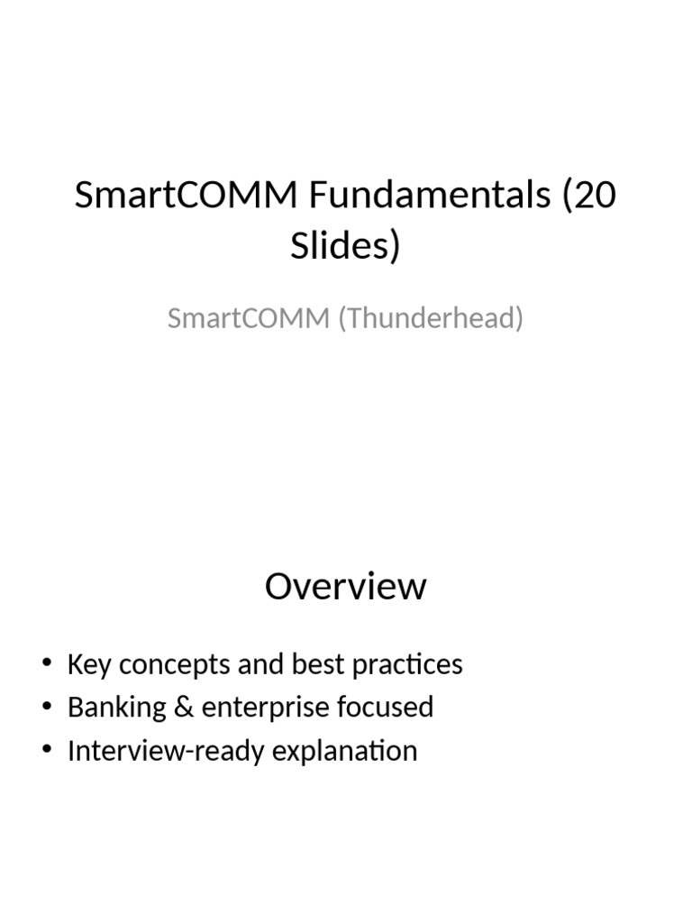 SmartCOMM Fundamentals for Banking | PDF